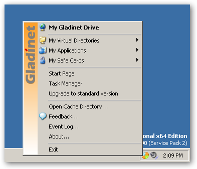 Gladinet links to all of Your Backup Files On-line for Free