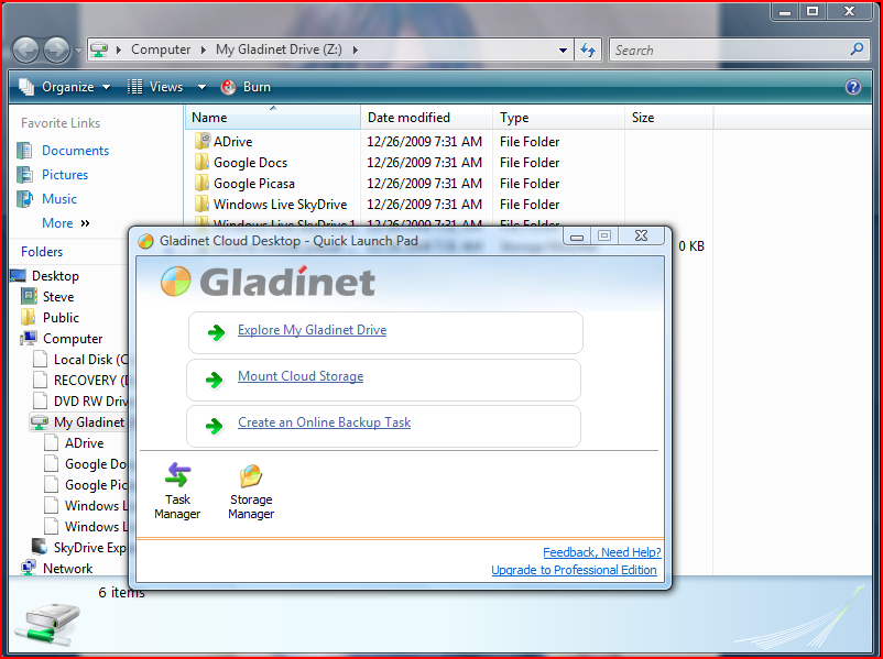 Gladinet, Skydrive, Cloud Computing