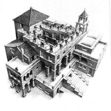 M.C. Escher Ascending and Descending