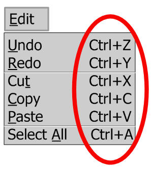 Copy, Cut, Paste and Undo