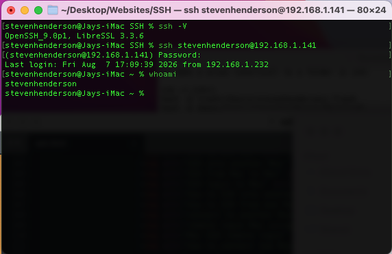 Image Showing How to Use SSH to Access One Mac from Another Mac